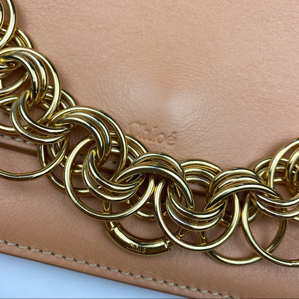 Chloe Tan Leather Mini Drew Bijou Crossbody Gold Chain Shoulder Bag - Picture 6 of 16